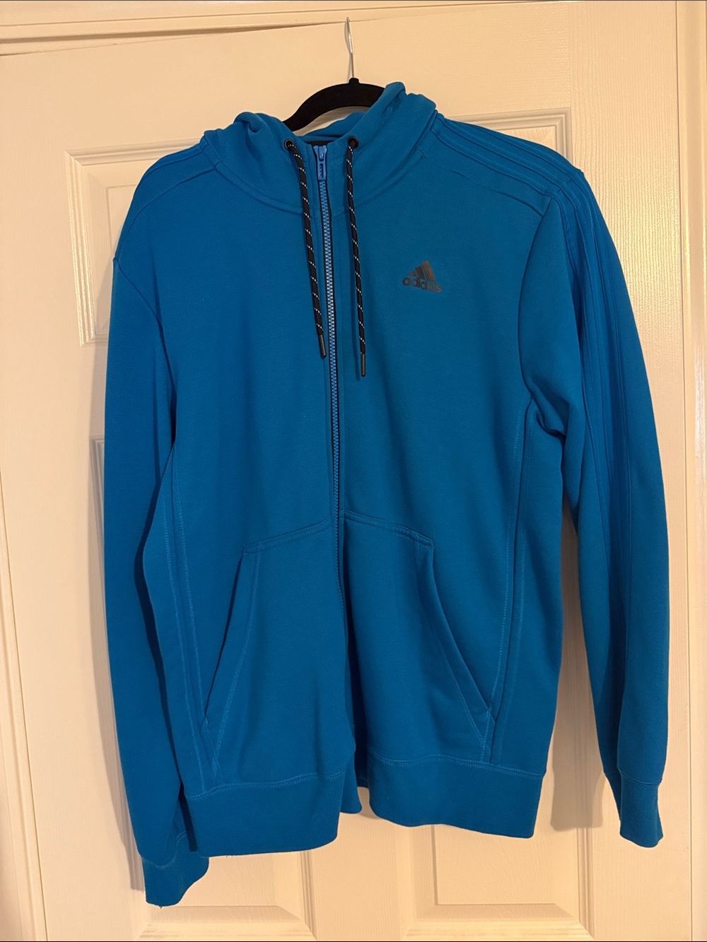 adidas Men’s Teal Blue Full-Zip Hoodie